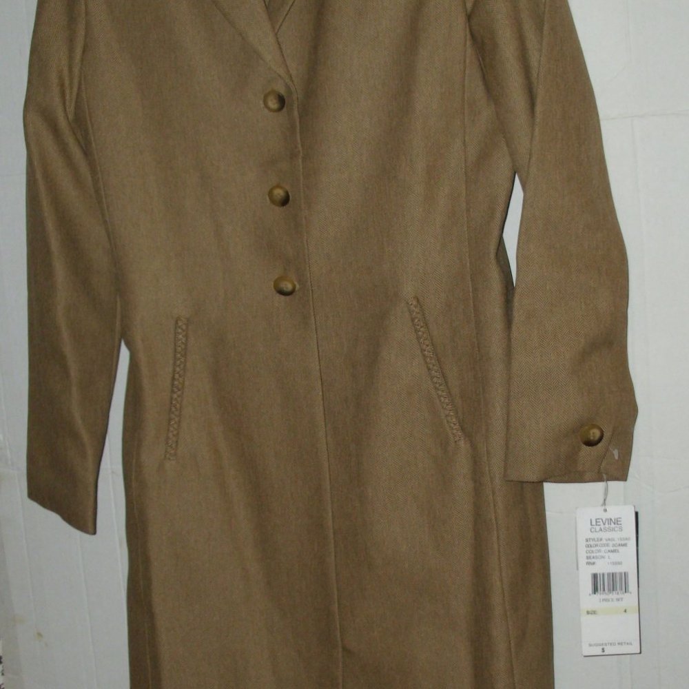 sz 4 Classy Tweed trench Over coat With matching trousers pantsuit Set - Picture 8 of 14